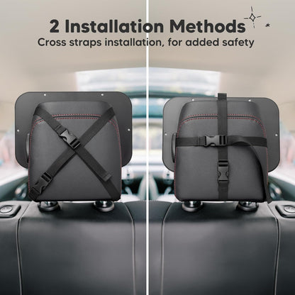 Large Shatterproof Baby Car Mirror - Safety Car Seat Mirror for Rear Facing Infant - Wide Shatterproof  Car Baby Mirror - Carseat Mirrors - Fully Assembled Baby Car Mirror (Matte Black)